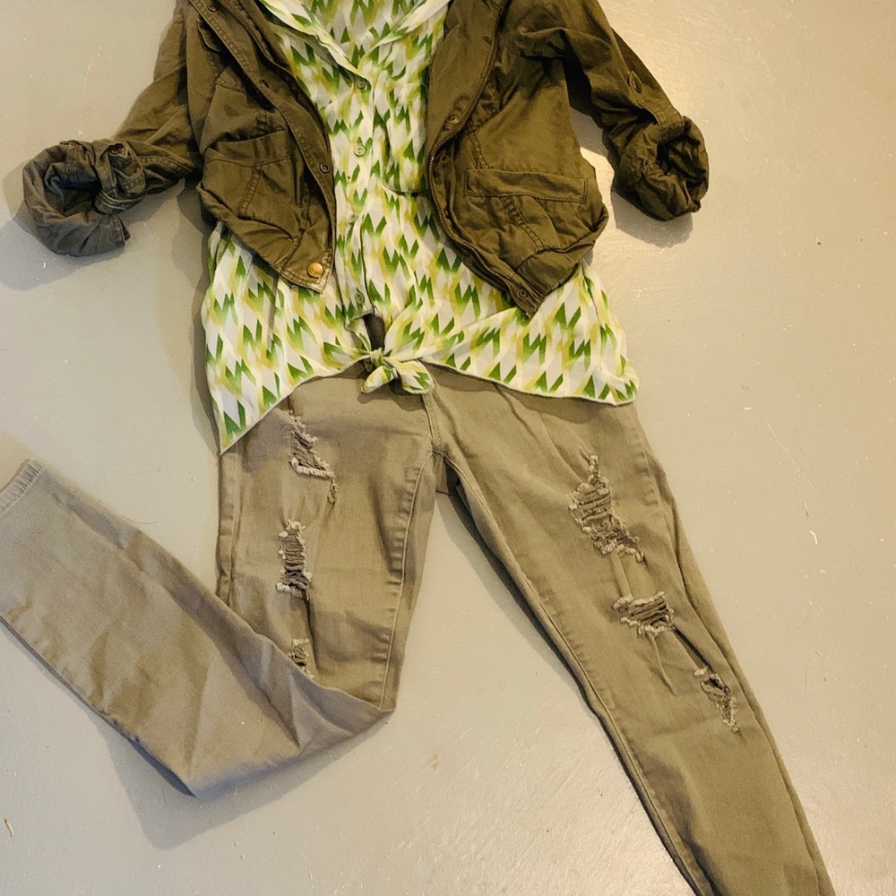 Cello One distressed olive Jeans